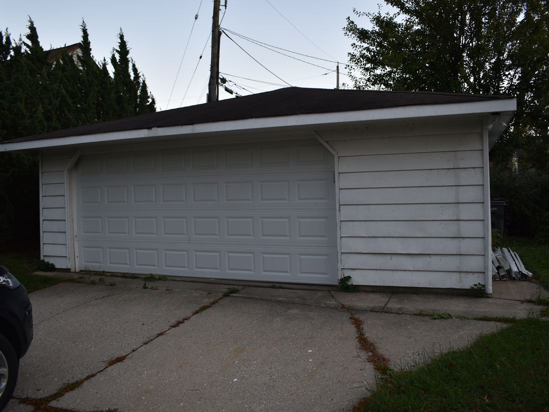 Detached garage at the rear of the property